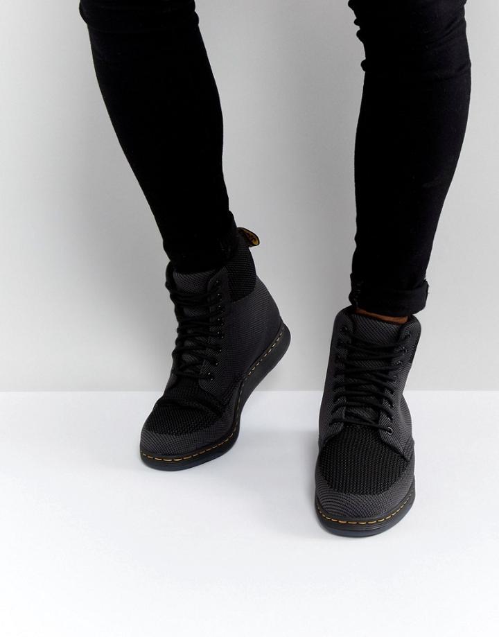 Dr Martens Lite Rigal Knit 8 Eye Boots - Black