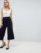 Vero Moda Velvet Culottes - Navy