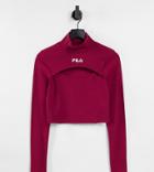 Fila Ribbed Cut Out Top In Red