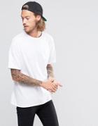 Asos Oversized T-shirt With Roll Sleeve In White - White