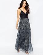 A Star Is Born Cami Maxi Dress With Embelished Detail - Navy
