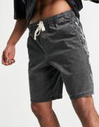 Asos Dark Future Relaxed Skater Shorts With Leg Print-black