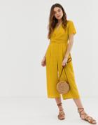 Gilli Culotte Jumpsuit In Polka Dot - Yellow