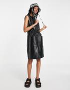 Muubaa Olivia Sleeveless Utility Leather Dress In Black