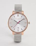 Ted Baker Kate Mesh Watch In Silver/gold - Silver
