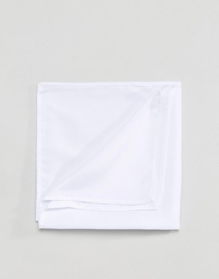 Asos Design Pocket Square In White - White