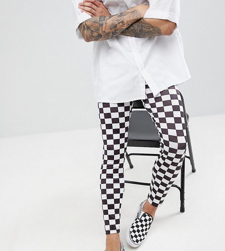 Reclaimed Vintage Revived Festival Checkerboard Legging - Black