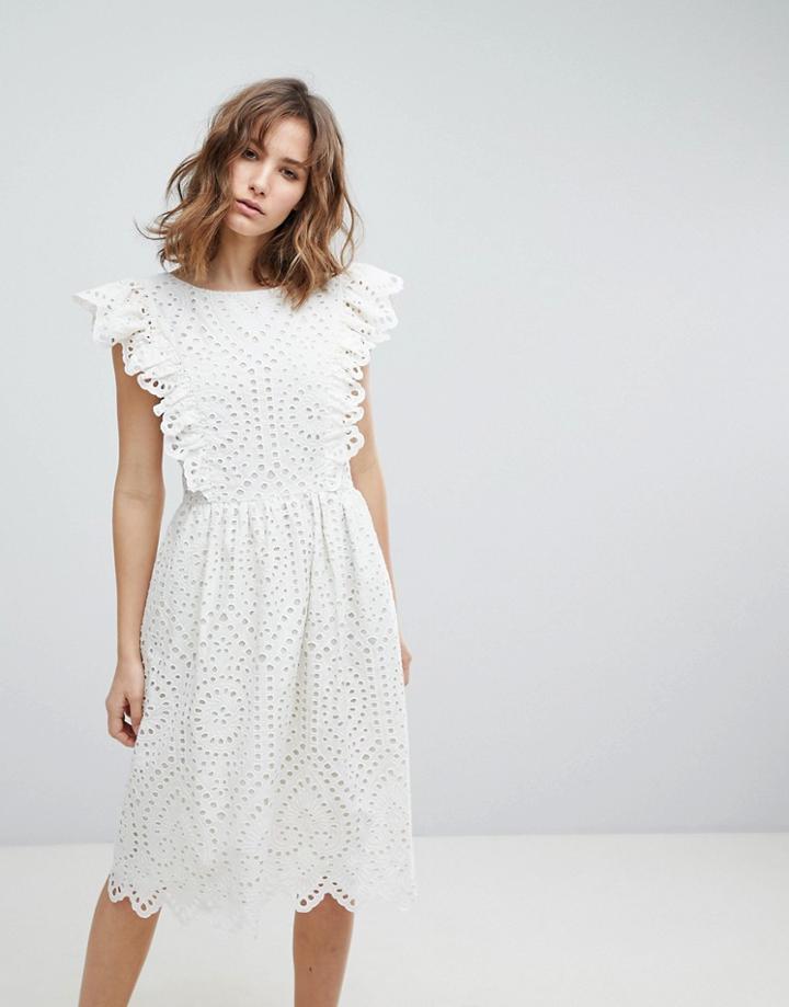 Paul & Joe Sister Broderie Anglaise Frill Dress - White