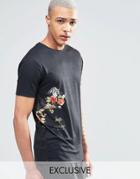 Hype T-shirt With Mountain Side Print - Black