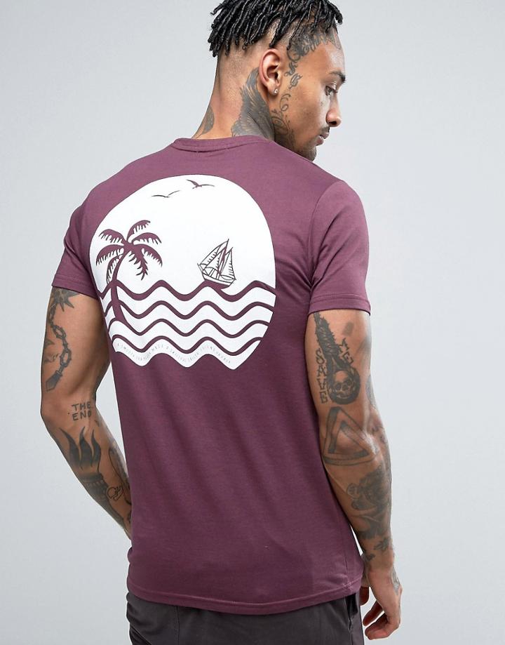 Friend Or Faux Seafarer Back Print T-shirt - Red