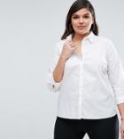 Asos Curve 3/4 Sleeve Shirt - White