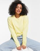 Asos Design Oversize Crew Neck Sweater In Yellow