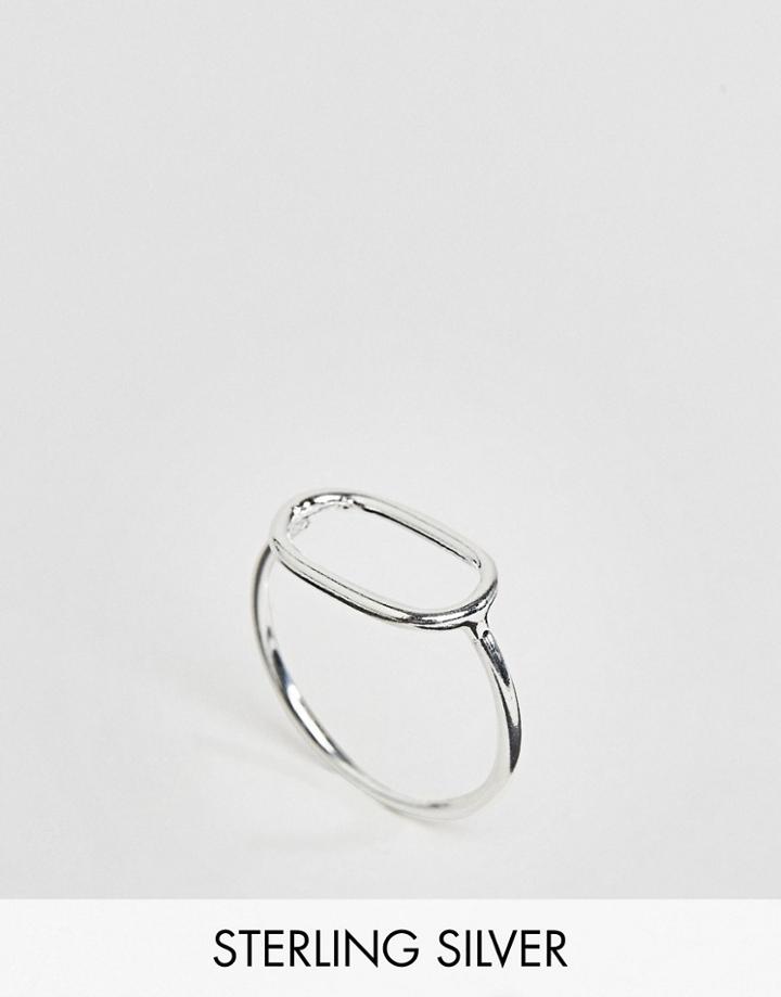 Asos Sterling Silver Open Circle Ring - Silver