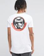Asos Longline Star Wars T-shirt With Chest And Back Print - White