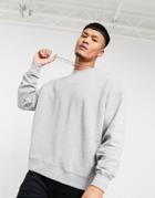 Good For Nothing Oversized Sweatshirt With Script Logo In Gray-grey
