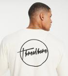 Threadbare Tall Long Sleeve Logo Top In Off-white