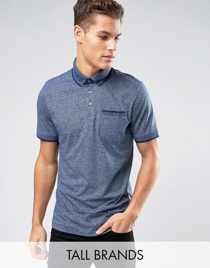 Ted Baker Tall Marl Polo Shirt - Blue