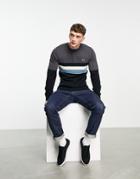 Fred Perry Color Block Sweater In Gray