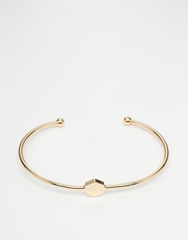 Asos Fine Hexagon Bracelet - Gold