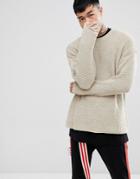 Asos Relaxed Fit Sweater In Oatmeal - Beige