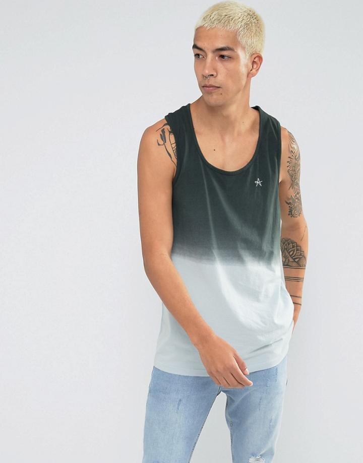 Antioch Relaxed Fit Racer Back Dip Dye Tank - Black