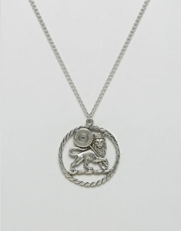 Lovebullets Lion Bullet Medal Necklace - Silver