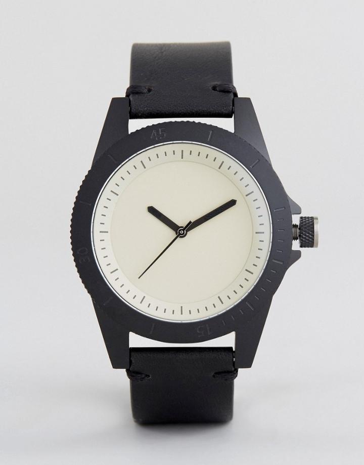 Swco Explore Watch In Black Leather - Black