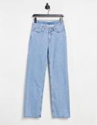 Weekday Twin Organic Cotton Straight Leg Jeans In Summer Blue-blues