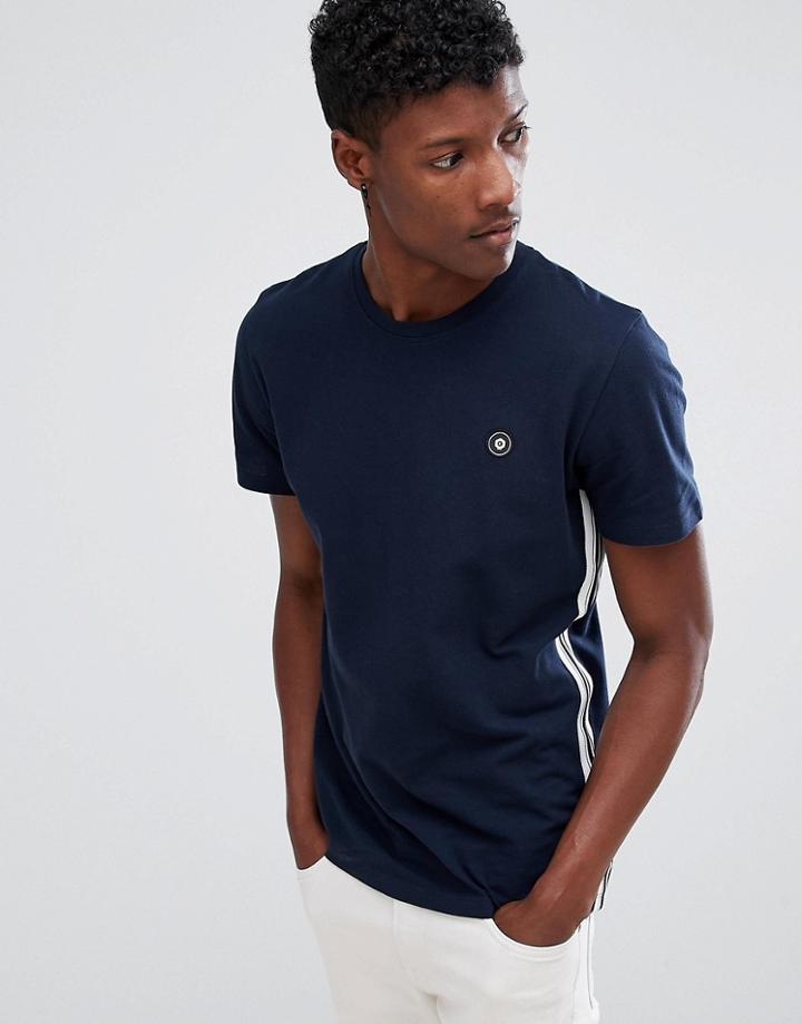 Jack & Jones Core T-shirt With Side Tape And Chest Branding - Navy