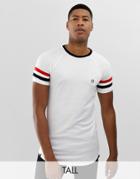 Le Breve Tall Arm Stripe Ringer T-shirt-white