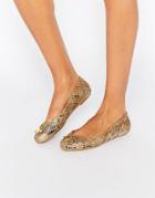 Vivienne Westwood For Melissa Scribble Flat Shoes - Gold