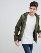 Mango Man Puffer Jacket With Knitted Sleeves In Khaki - Green