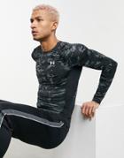 Under Armour Training Heatgear Base Layer Long Sleeve T-shirt In Camo-grey