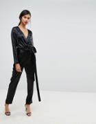 Ivyrevel Satin Long Sleeved Jumpsuit - Black