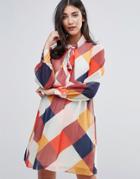 Traffic People Color Block Shirt Dress - Multi