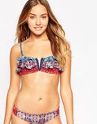 Maaji Blooming Champion Ruffle Bandeau Bikini Top - Multi