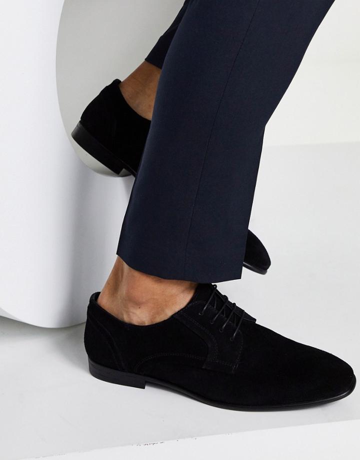 Asos Design Derby Shoes In Black Suede