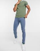 Asos Design Super Skinny Jeans In Vintage Mid Wash Blue-blues