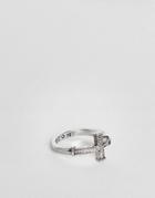 Icon Brand Wrap Cross Ring In Antiqued Silver - Silver