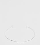 Asos Design Curve Sterling Silver Cuff Bracelet With Fine Ball Detail - Silver