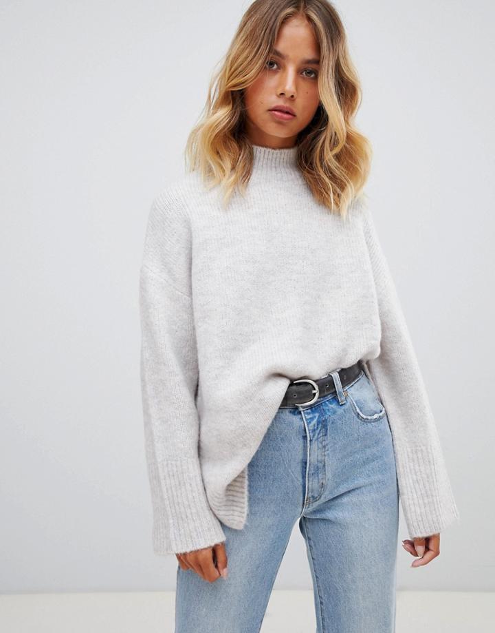 New Look Wide Sleeve Sweater - Gray