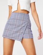 Flounce London Skort In Blue Plaid-blues