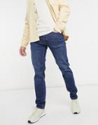 Jack & Jones Intelligence Mike Relaxed Fit Jeans In Mid Wash-blue
