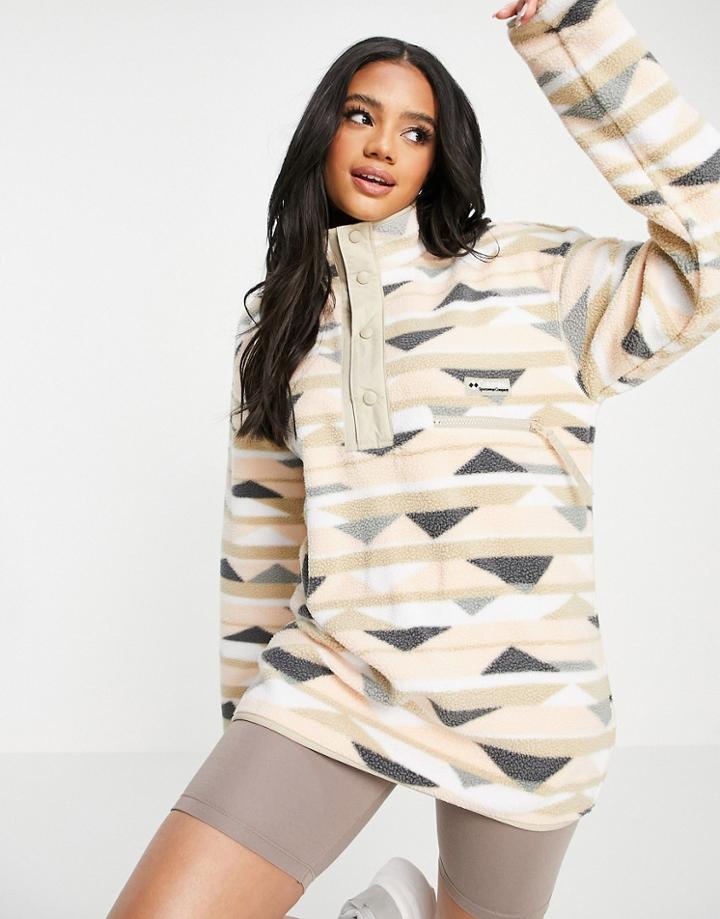 Columbia Helvetia Aztec Half Snap Fleece In Light Pink