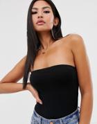 Asos Design Bandeau Body In Black - Black