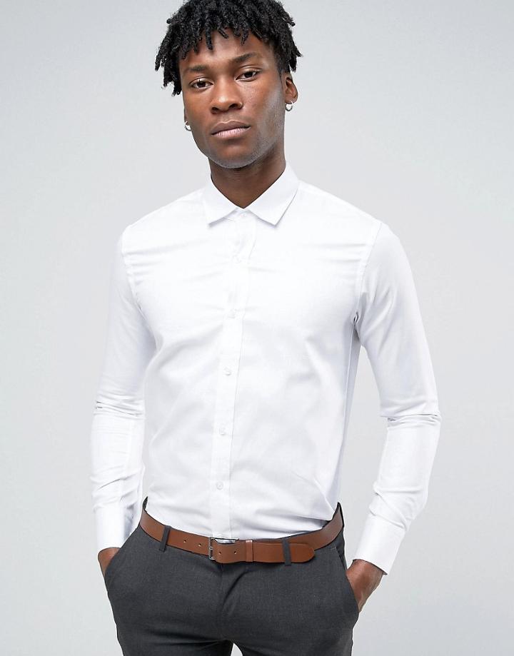 Penguin Formal White Dobby Shirt - White