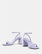 Bershka Padded Heeled Sandal In Lilac-purple