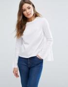 New Look Tie Back Flare Sleeve Top - White