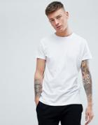 Pull & Bear Organic Cotton Basic T-shirt In White - White