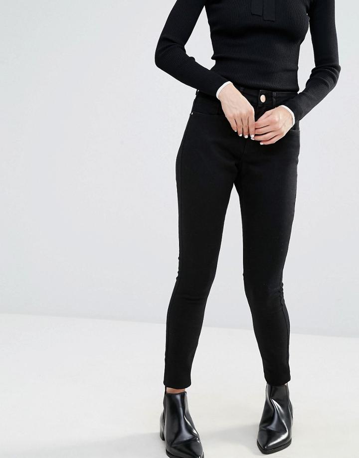 Lost Ink Mid Rise Skinny Jeans - Black